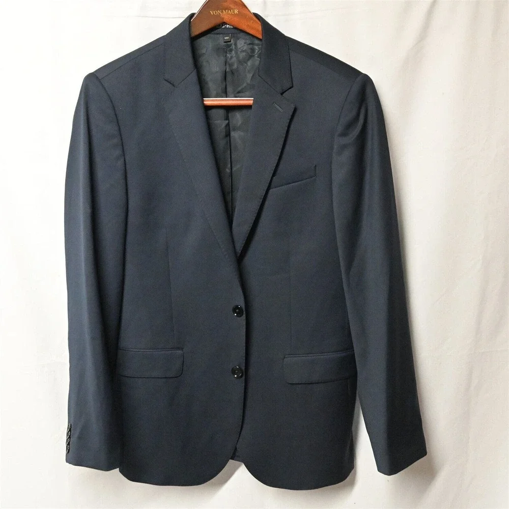 Express 40R Navy Blue Producer Modern Fit Blazer Suit Jacket Sport Coat